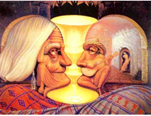 “Siempre”, Octavio Ocampo : tableau représentant à fois un vieux couple enlacé et deux musiciens
