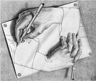 Escher – Mains se dessinant, 1948