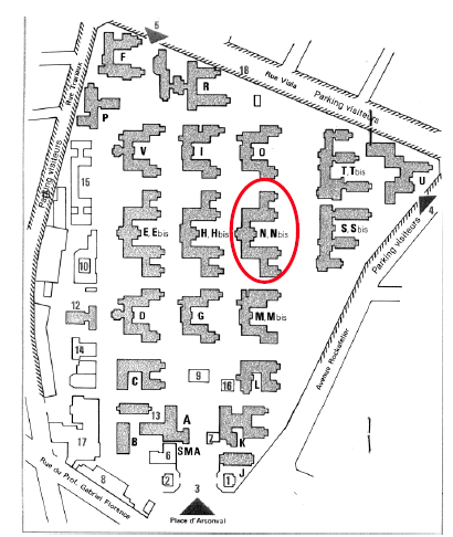 Le plan de l’hôpital E. Herriot, aujourd’hui.