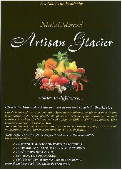 Figure 42: Document publicitaire "Les Glaces de l'Ardèche", juin 2008