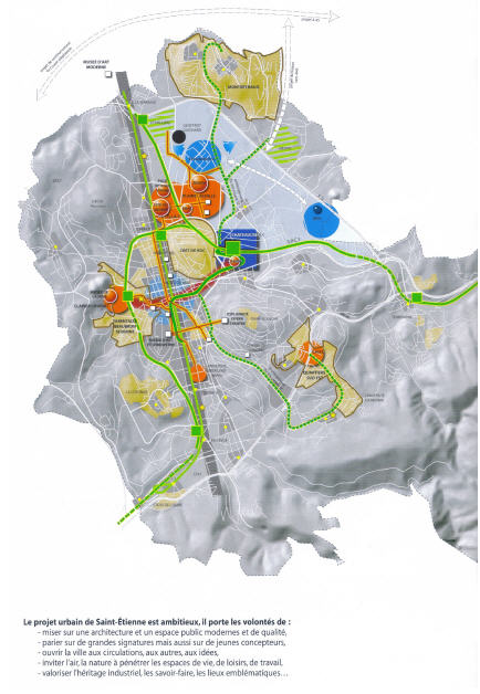 Illustration 67 : Cartographie du « projet urbain » de la Ville de Saint-Etienne