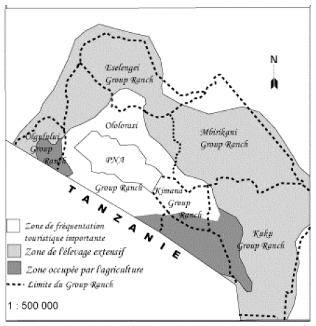 Figure 13.1 : Croquis schématique des types d’occupation du sol autour du PNA