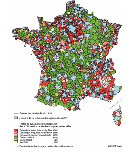 Carte 1 : Les bassins de vie 