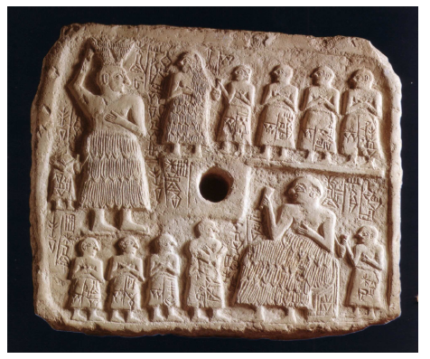 Figure 16- Plaque votive d'Ur Nanshe (d'après Caubet, Pouyssegur 2001 : 64)