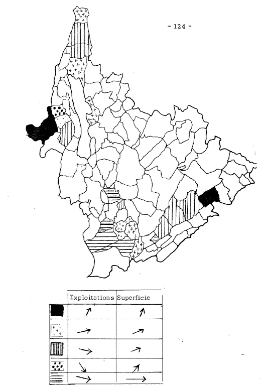 Evolution du vignoble d'Appellation d'origine Contrôlée de 1971 à 1979