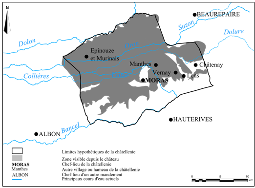 Doc. 190. Espace visible depuis la grande tour du château de Moras