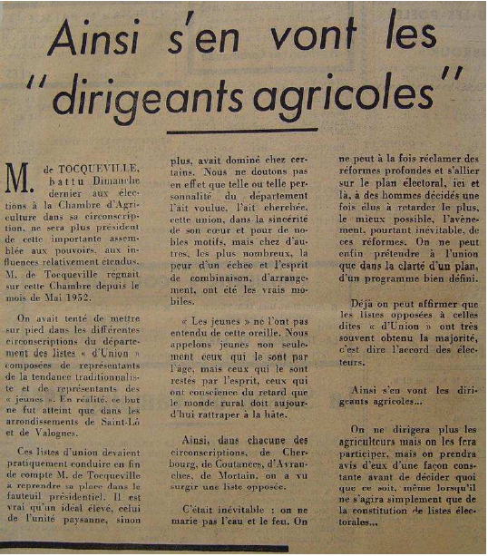 Carte 6 : Âge moyen des membres des chambres d’agriculture, mai 1964.