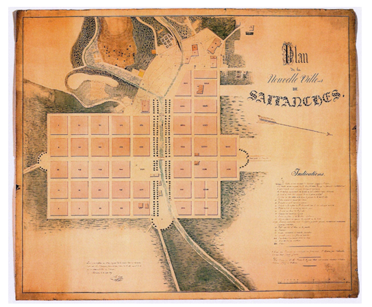 Doc. 99. Nouveau plan de Sallanches dressé en 1840 © ADHS