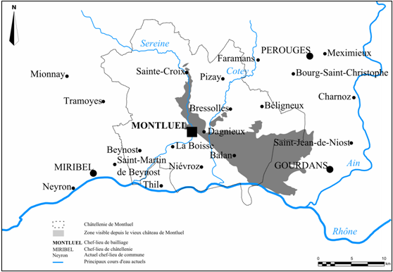 Doc. 191. Espace visible depuis le vieux château de Montluel