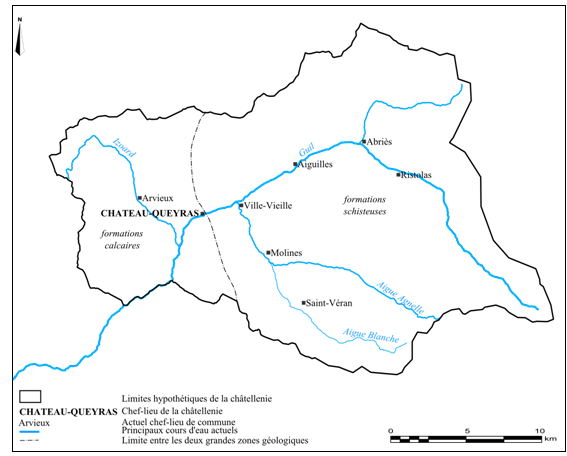 Doc. 133. Carte géologique simplifiée de la châtellenie du Queyras