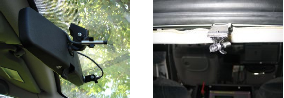 Figure 27 : Caméras pour filmer la scène avant, le conducteur et la scène arrière