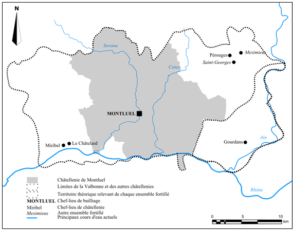 Doc. 186. Répartition des ensembles fortifiés de Valbonne (1355)