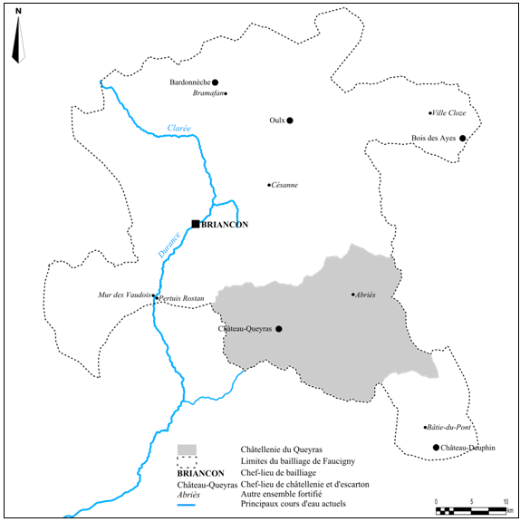 Doc. 189. Répartition des ensembles fortifiés du Briançonnais (1378)