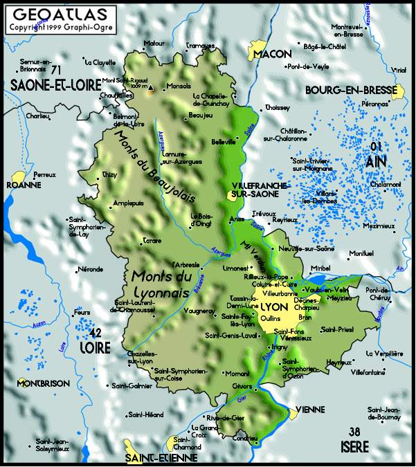 Départements du Rhône et de la Loire  