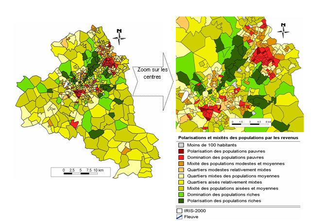 Carte 14 : Polarisations et mixités sociales à Lille 