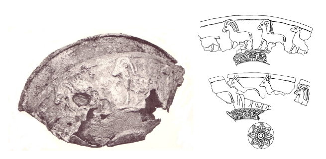 Figure 70- Coupe de la tombe 1130, Cimetière Royal d’Ur (d’après Woolley 1934 : pl. 167b, 217a)