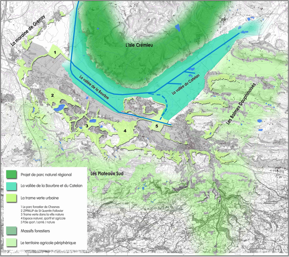 Carte n°19 : La négociation des zonages : le pôle « santé-sport-nature » et l’espace « naturel, sportif et agricole »