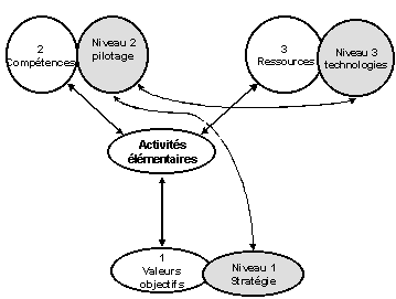 Figure 116 : Activités élémentaires, stratégie et pilotage : logique spatiale