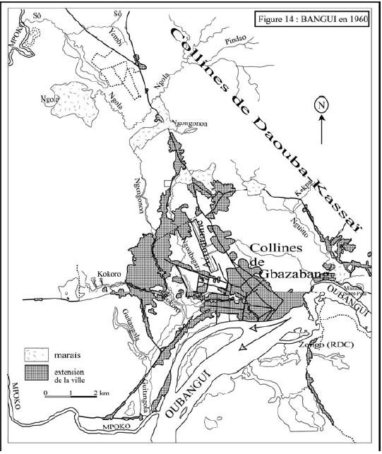 Figure 14 La ville de Bangui en 1960