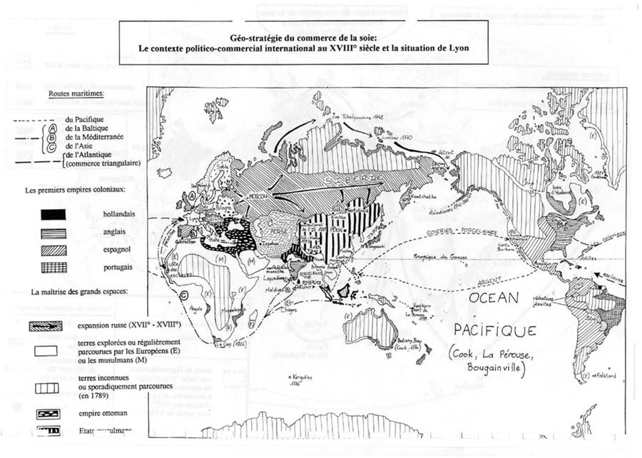 Géo-stratégie du commerce de la soie : le contexte politico-commercial international au XVIIIe siècle et la situation de Lyon