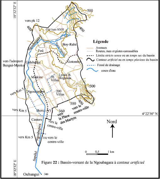 Figures 22 Bassin-versant de la Ngoubagara à contour artificiel (d’après IGN, 1988, modifiée)