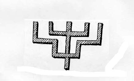 Fig. 24 : Décor en forme de palmette à cinq branches, inspiré du motif de la « main de Fma ». 