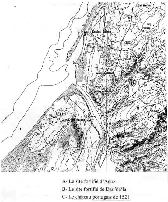 Fig. 64 : Carte de situation des différents sites archéologiques du secteur d’Agz. 