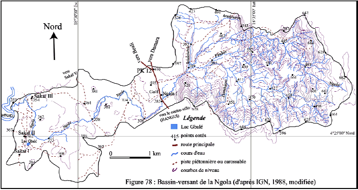 Figures 78 Bassin-versant de la Ngola (d’après IGN, 1988, modifiée)