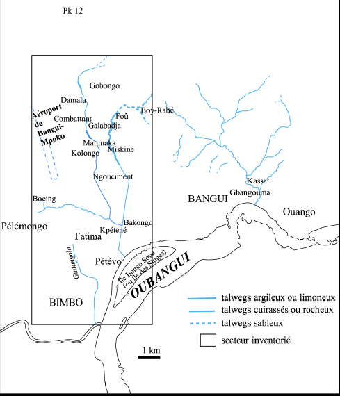 Figure 84 La nature géologique des talwegs : rocheux ou cuirassés, sableux et limono-argileux