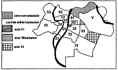 Carte n° 15 : le découpage des unités spatiales