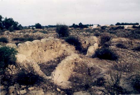B : De nombreux vestiges de construction sont encore visibles sur le site d’al-Madna. Ici les restes d’un local rectangulaire, apparemment une partie d’une habitation. 