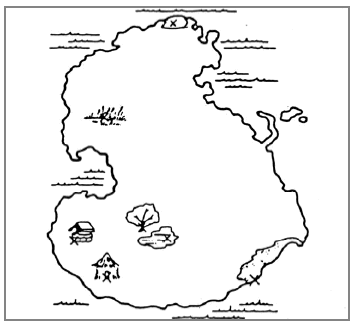 Figure 11: Carte de l'île (Kosslyn et al 1978)