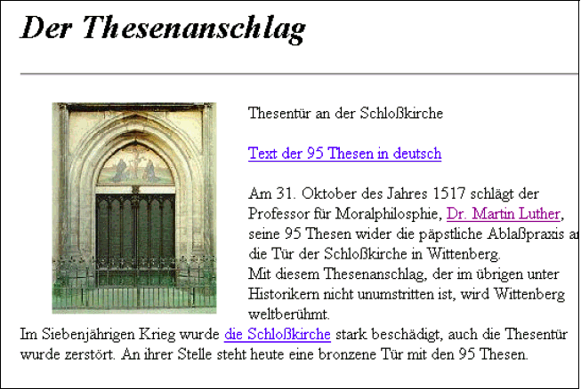 Figure 22 : texte ouvert par le lien "Thesenanschlag"