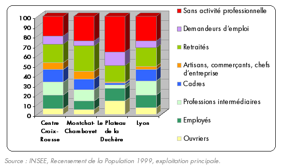 Graphique II.7. Répartition des catégories socioprofessionnelles et des inactifs