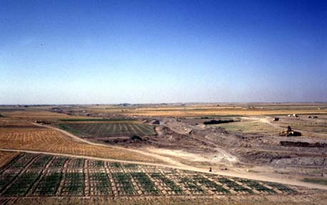Planche 1 A - Vallée du Nahr ad-Dahab : irrigation et creusement d'un chenal dans le fond de l'oued
