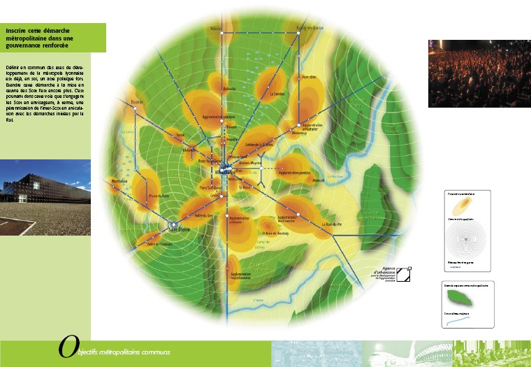 Illustrations 78 et 79 : Représentations graphiques de la cohérence spatiale entre tache urbaine et réseau ferroviaire dans l’aire métropolitaine lyonnaise. 