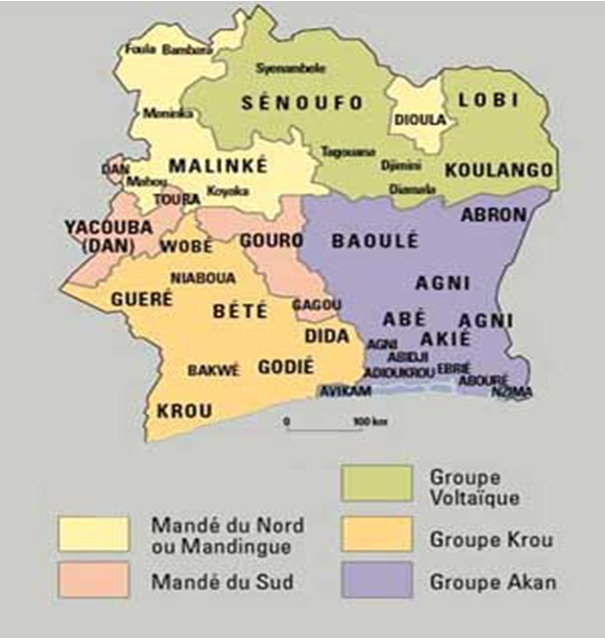 Carte des ethnies de la Côte d’Ivoire (p.61)