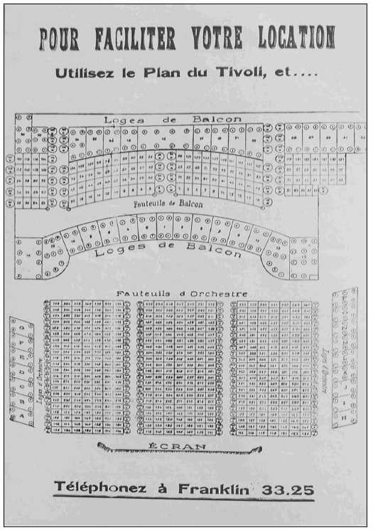 Illustration 12. Plan du cinéma Tivoli en 1928