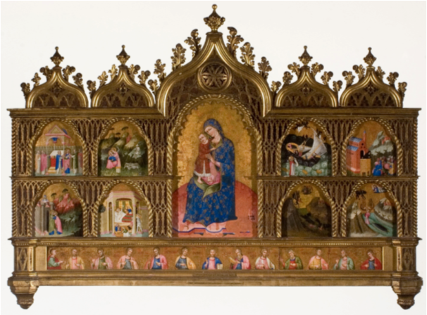Figure 1 : Retable de la Vierge Marie daté des années 1375-1400 (Londres, National Gallery)