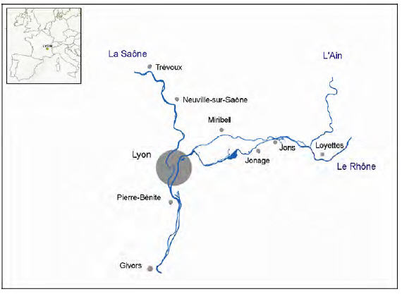 Fig. 2. Le corridor fluvial du « Y lyonnais ».