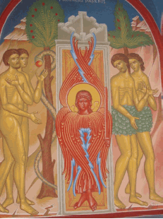 Illustration 8 : Le péché des premiers parents (église Saint Silouane, Monastère Saint-Antoine-le-Grand).