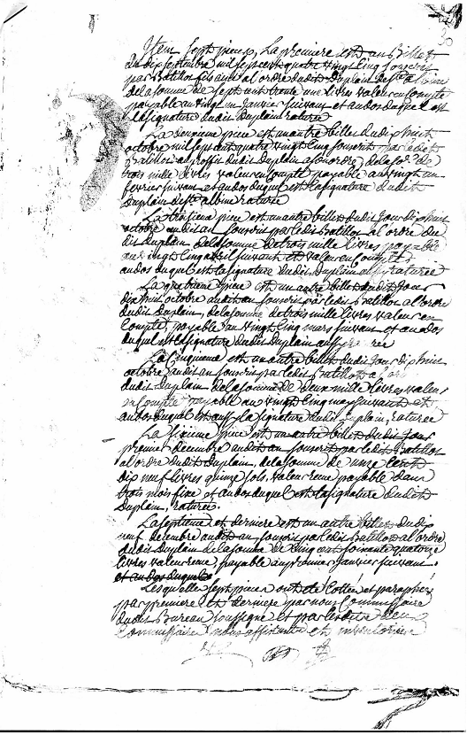 Extrait des documents de Joseph-Benoît Duplain de Sainte-Albinee mis sous scellés, 11 nivose an 3, ANP, T 616