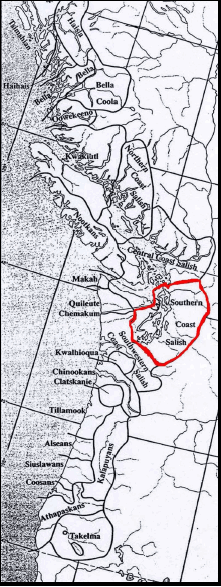 Carte VII. Territoires tribaux de la Côte nord-ouest