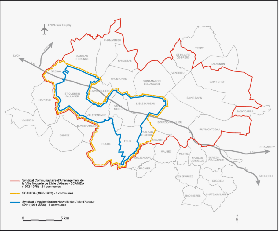 Carte n°10 : Les modifications du périmètre d’agglomération nouvelle : le résultat d’un processus de négociation 