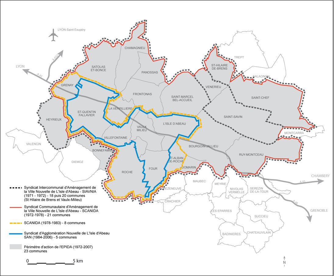Carte n°9 : L’invariabilité du périmètre d’action de l’EPIDA ou la préservation des enjeux de la ville nouvelle malgré le retrait des communes du dispositif