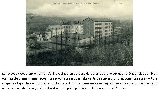 Figure 12–L’usine-pensionnat Guinet à Pont-de-Beauvoisin , vers 1900.