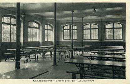 Figure 30–Le réfectoire de l’usine-pensionnat Montessuy & Chomer, à Renage , vers 1920.