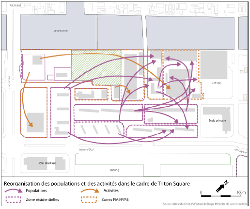 Figure 74 : Plan de relogement en vertical sur les nouvelles parcelles de Triton Square