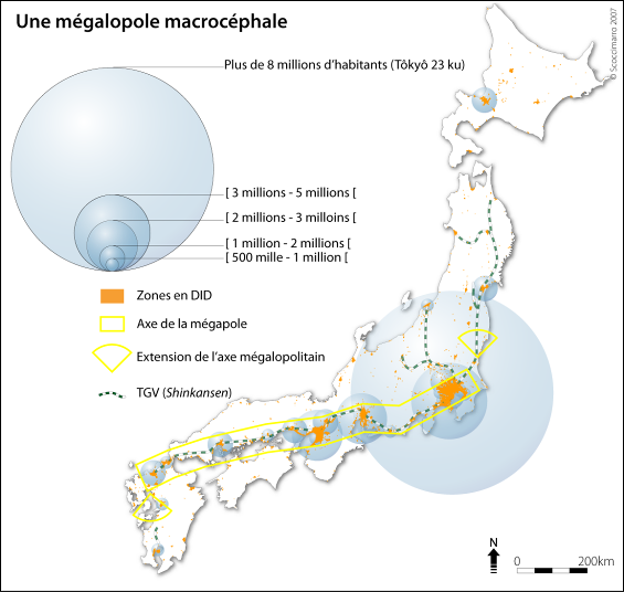 Figure 18 : L’axe de la mégalopole japonaise.