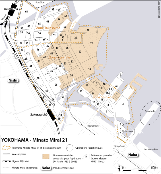 Figure 78 : Minato Mirai 21, périmètre et divisions internes